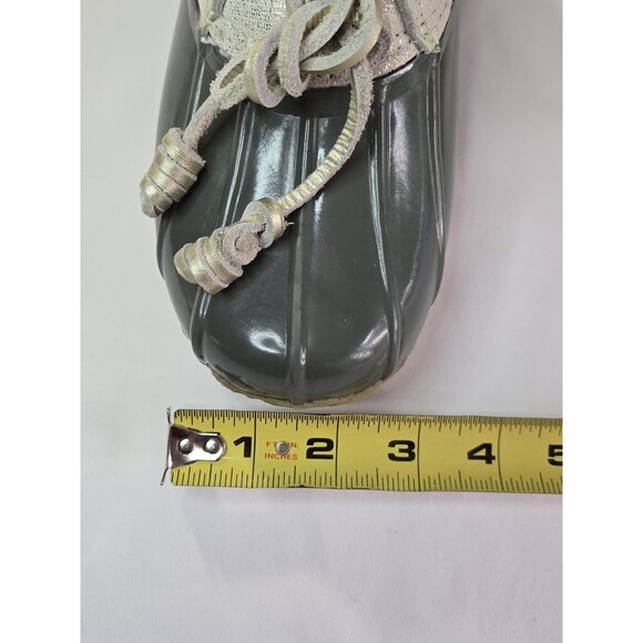 Jack Rogers Chloe Duck Rain Boots Olive Green Gold Sz 7 Shimmery Waterproof - Picture 10 of 15